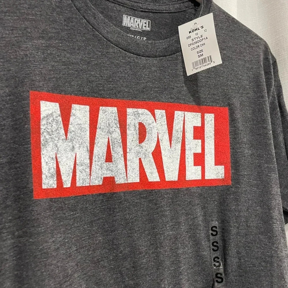 NWT Marvel Logo T-Shirt Marvel Grey Size Small - Picture 3 of 5